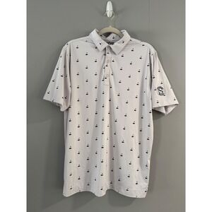 FootJoy Golf Polo Shirt‎ Mens Medium Golf Course Print Athletic Schaumburg club